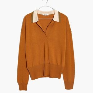 Madewell camel brown collared sweater